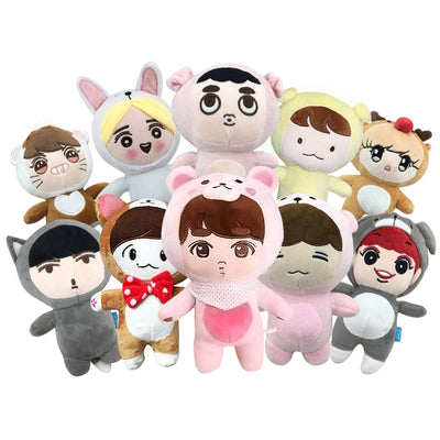 PCMOS Kpop EXO Plush Dolls Superstar Baek Hyun Chan Yeol Se Hun Su Ho D.O Luhan Chen Cartoon Plush Toy Stuffed Dolls New