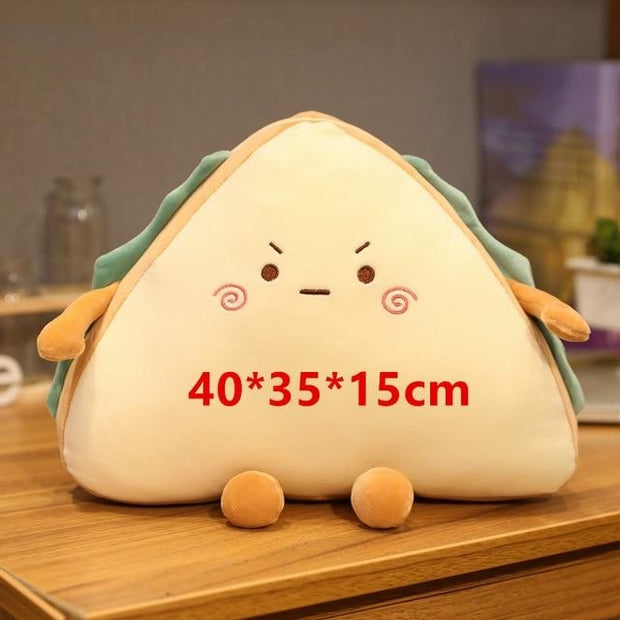 Food Sandwich Cake Plush Toy Cute Bread Stuffed Doll Soft Nap Sleep Pillow Sofa Bed Cushion Creative Birthday Gift