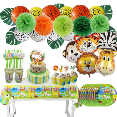 Beautiful Safari Party Decoration Tableware Set