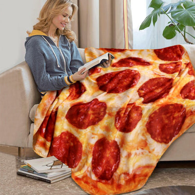 Crazy Pizza Blanket Pita Lavish Food Flannel Blanket for Bed  Fleece Throw Funny Double-sided Plush Bedspread