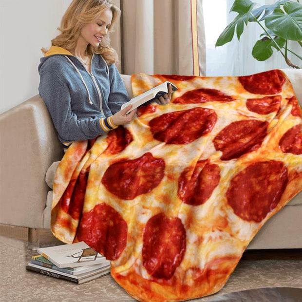 Crazy Pizza Blanket Pita Lavish Food Flannel Blanket for Bed  Fleece Throw Funny Double-sided Plush Bedspread
