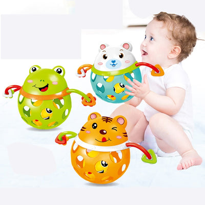 Cute Baby Rattles Toy Cars Soft Plastic Baby Teether Hand Grasping Ball Toys