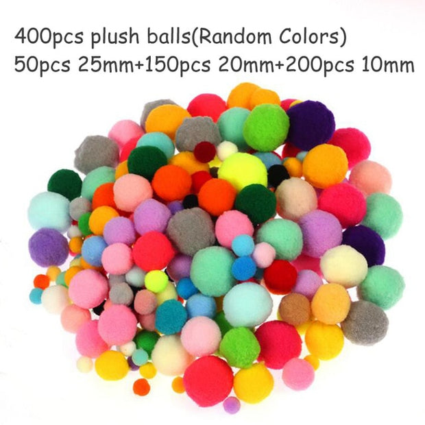Cute Colorful Plush Stick Pom Poms Rainbow Colors Shilly-Shally Stick Educational