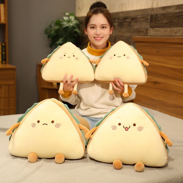 Food Sandwich Cake Plush Toy Cute Bread Stuffed Doll Soft Nap Sleep Pillow Sofa Bed Cushion Creative Birthday Gift