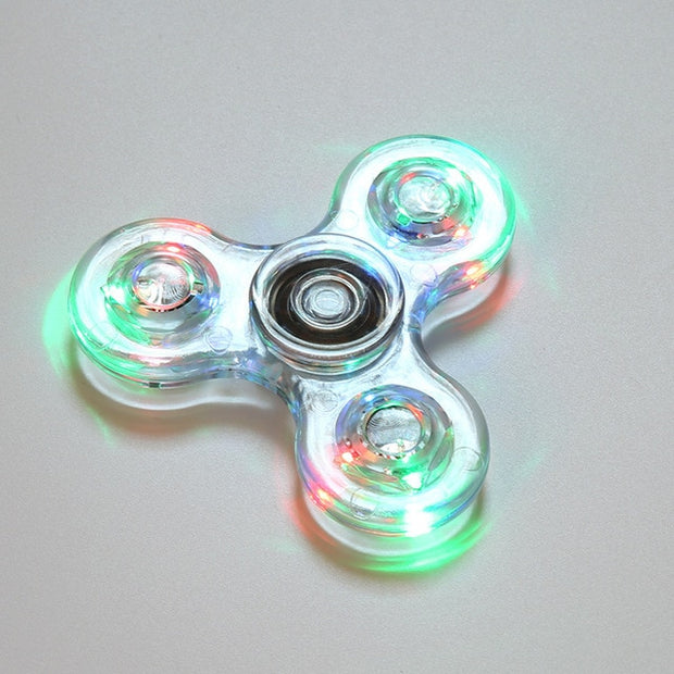 Creative LED Light Luminous Fidget Spinner Glow in the Dark Stress Relief Toys For Kids
