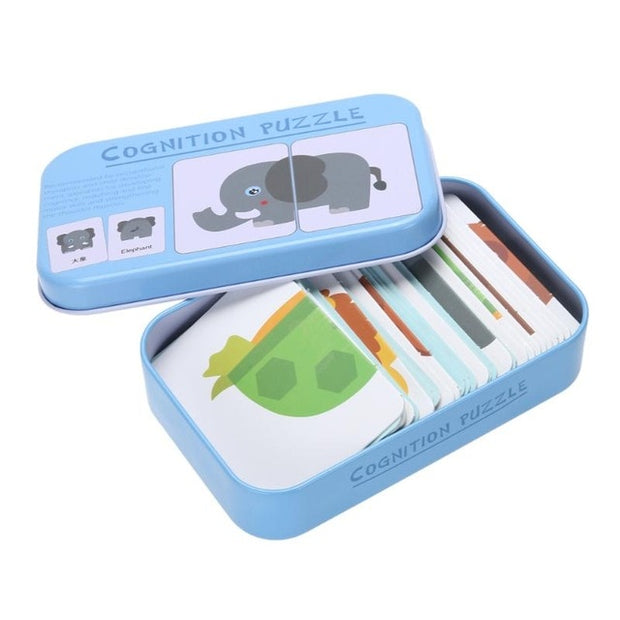 Cognition Puzzles Toys Iron Box Cards Matching Game