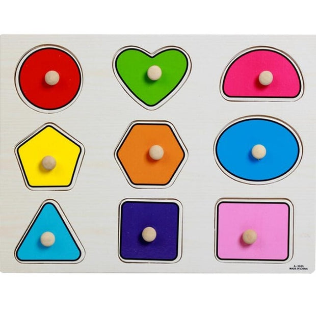 Baby Hand Grasp Wooden Puzzle Toy
