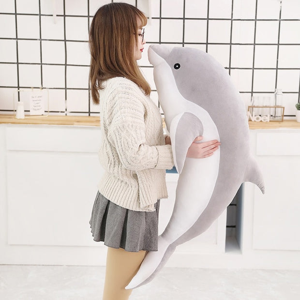 Hot large plush dolphin toys stuffed sea animal cute girls dolls soft baby sleeping pillow christmas birthday gift for children
