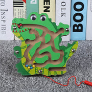 Animals style Wooden Magnetic Track Teaser Jigsaw Board Educational Learning Toy