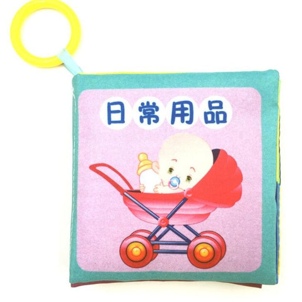 Cute Baby Rattles Toy Soft Animal Cloth Book Stroller Hanging Early Learning Baby Toys