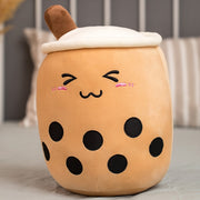 Funny Cartoon Bubble Tea Cup Shaped Pillow Real-life Stuffed Soft Back Cushion Funny Food Gifts For Kids Birthday