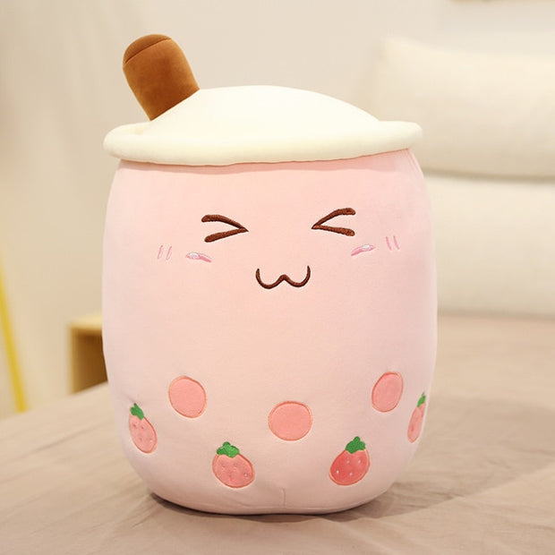 Funny Cartoon Bubble Tea Cup Shaped Pillow Real-life Stuffed Soft Back Cushion Funny Food Gifts For Kids Birthday